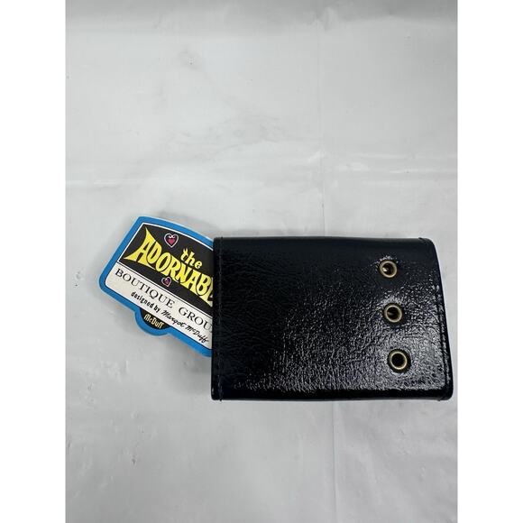 Vintage Sirco Hong Kong Pink Cameo Black Patent Leather Keyholder Wallet Pouch - Picture 2 of 4